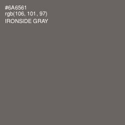 #6A6561 - Ironside Gray Color Image